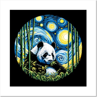 Starry Night Panda Posters and Art